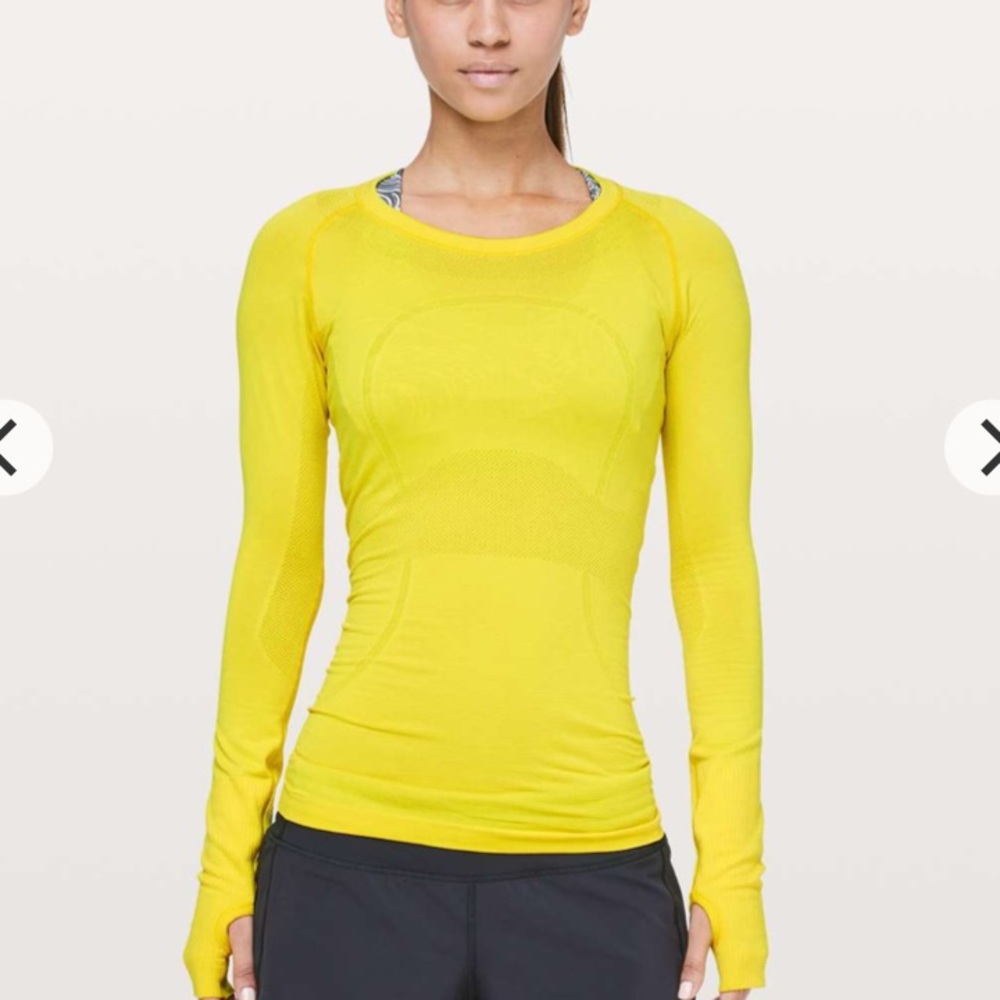 🍋NWOT Lululemon LS Swiftly Tech Sonic Yellow Crop Tee